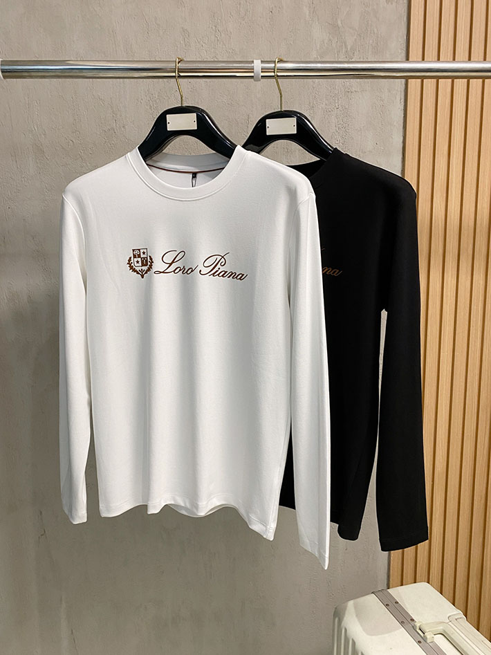 最高級ロロ・ピアーナスーパーコピー LoroPiana メンズ Tシャツ 長袖 クルーネック ブラック 2524820 ロロピアーナ t シャツ メンズ - 画像 (2)