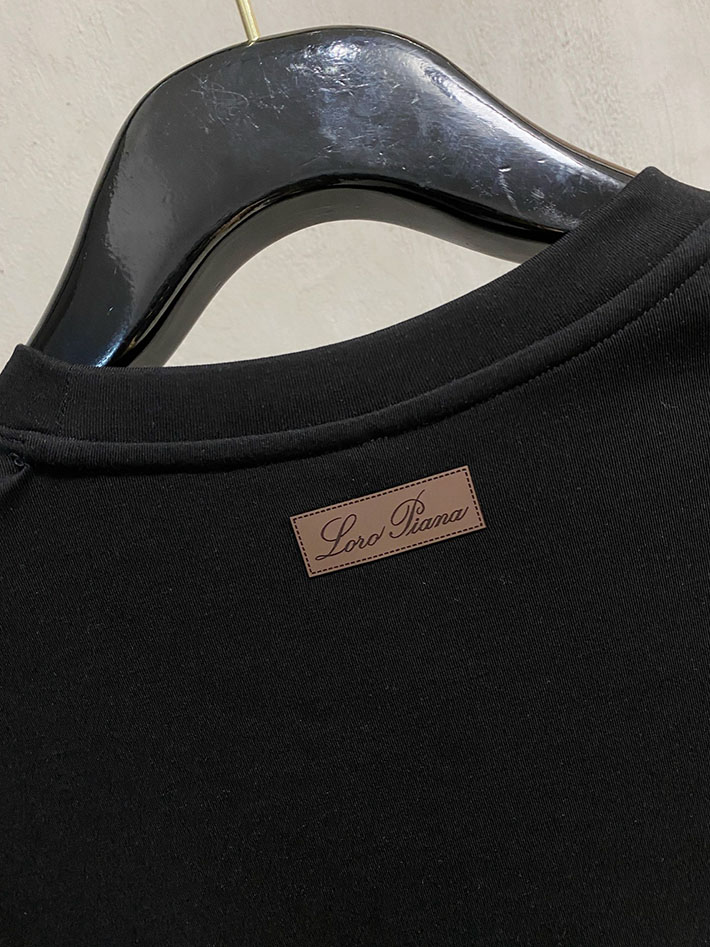 最高級ロロ・ピアーナスーパーコピー LoroPiana メンズ Tシャツ 長袖 クルーネック ブラック 2524824 ロロピアーナ アウトレット 店舗 - 画像 (4)