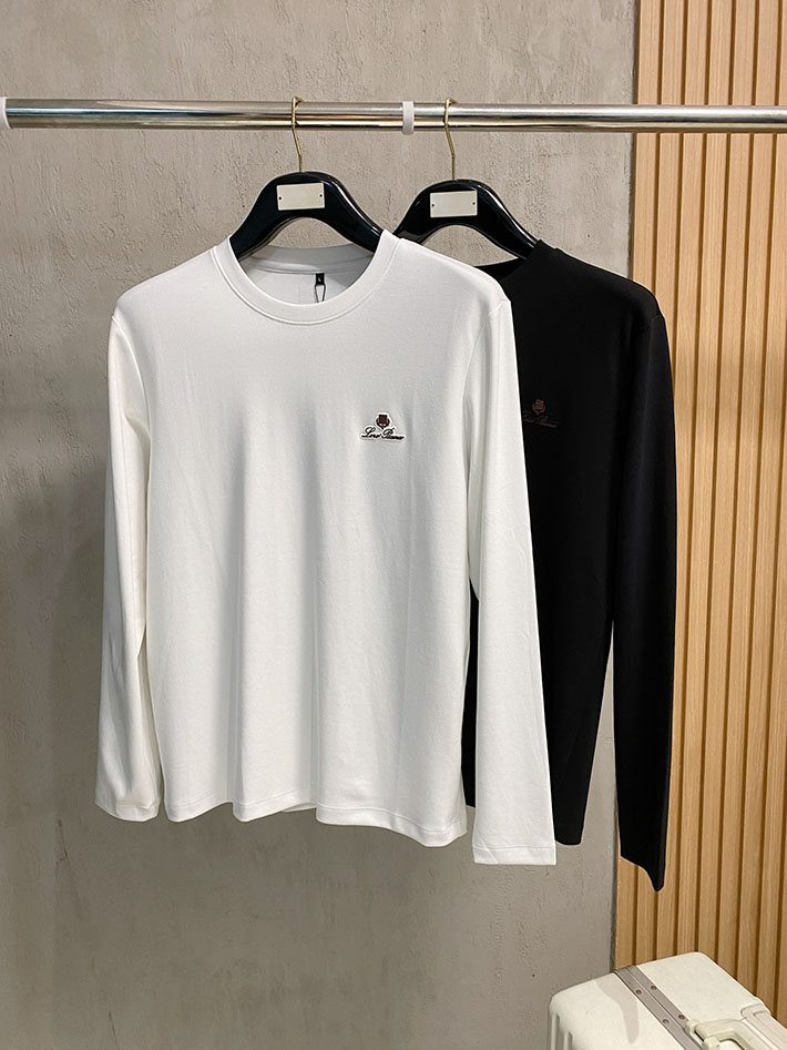 最高級ロロ・ピアーナスーパーコピー LoroPiana メンズ Tシャツ 長袖 クルーネック ブラック 2524824 ロロピアーナ アウトレット 店舗 - 画像 (2)