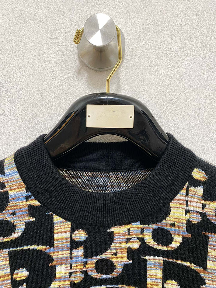 最高級ディオールスーパーコピー Dior リフレクティブオブリーク総柄ニット ブラック 2524883 ディオール トレーナー メンズ - 画像 (9)