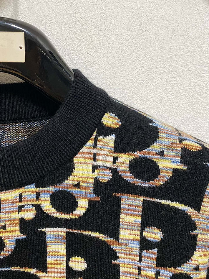 最高級ディオールスーパーコピー Dior リフレクティブオブリーク総柄ニット ブラック 2524883 ディオール トレーナー メンズ - 画像 (8)