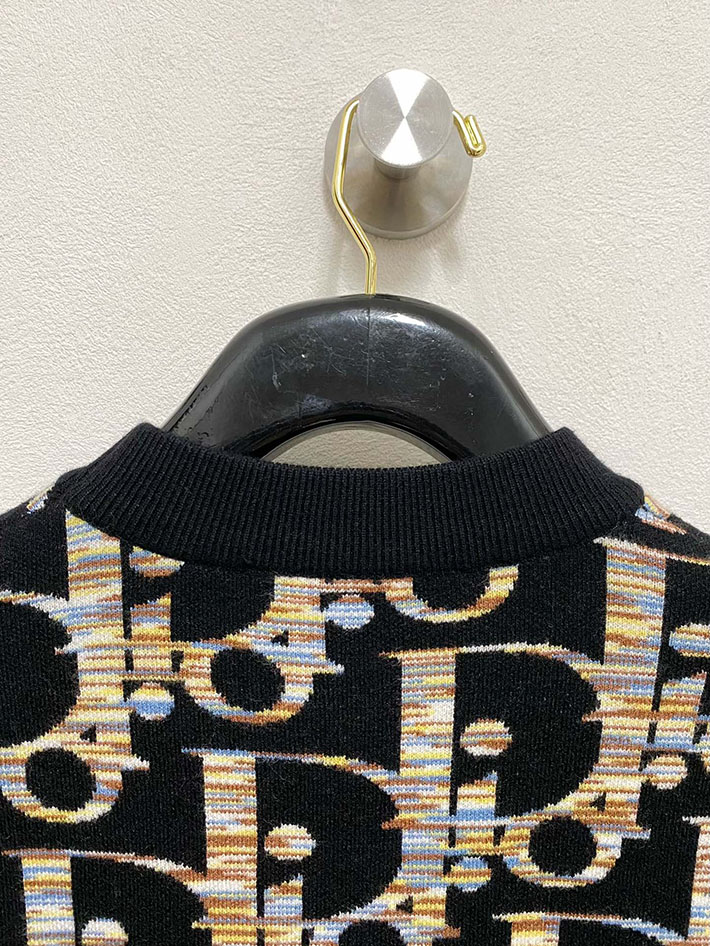 最高級ディオールスーパーコピー Dior リフレクティブオブリーク総柄ニット ブラック 2524883 ディオール トレーナー メンズ - 画像 (3)