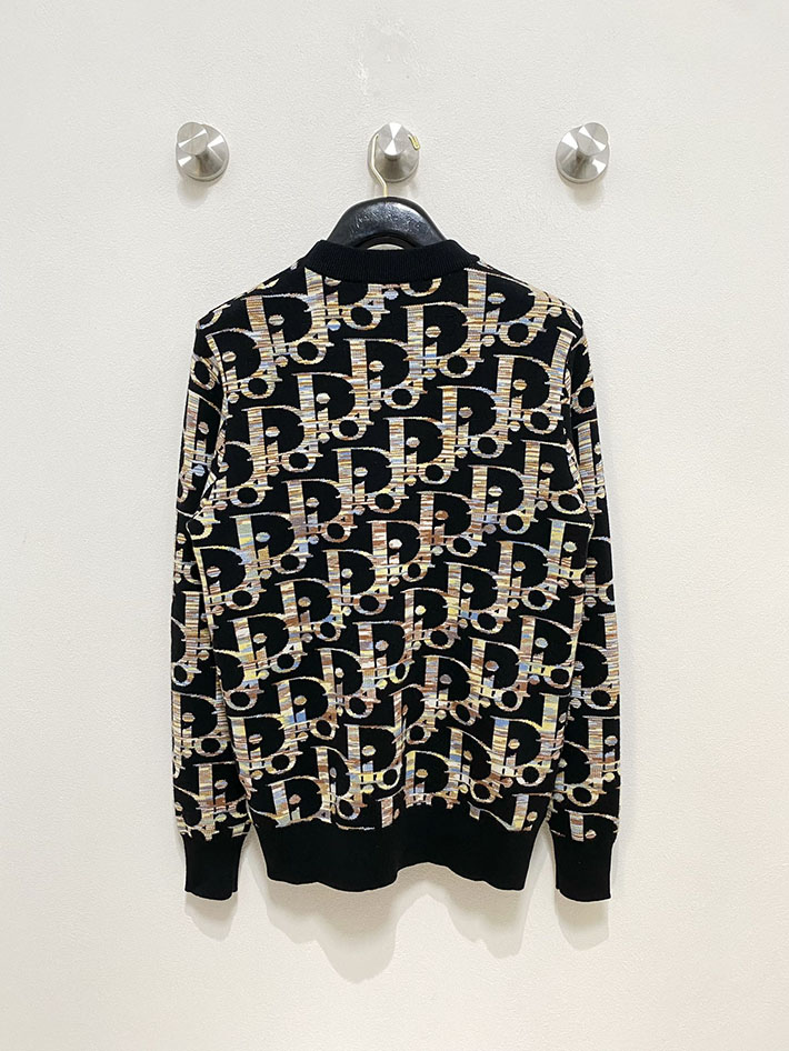 最高級ディオールスーパーコピー Dior リフレクティブオブリーク総柄ニット ブラック 2524883 ディオール トレーナー メンズ - 画像 (2)