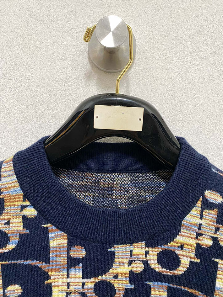 最高級ディオールスーパーコピー Dior オブリーク総柄 クルーネック ニットセーター ネイビー 2524892 ディオール トレーナー メンズ - 画像 (9)