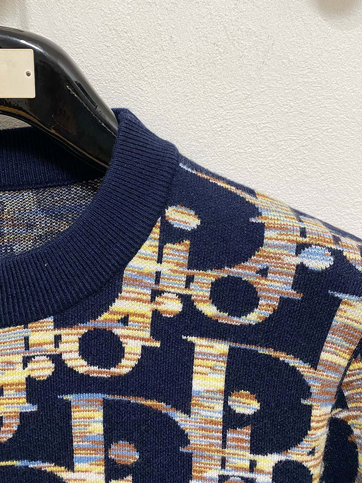 最高級ディオールスーパーコピー Dior オブリーク総柄 クルーネック ニットセーター ネイビー 2524892 ディオール トレーナー メンズ - 画像 (8)