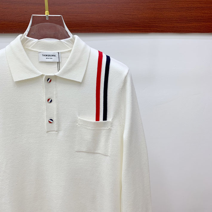 最高級トムブラウンスーパーコピー Thom Browne メンズ ポロシャツ ホワイト 2524894 トムブラウン ポロシャツ メンズ - 画像 (6)