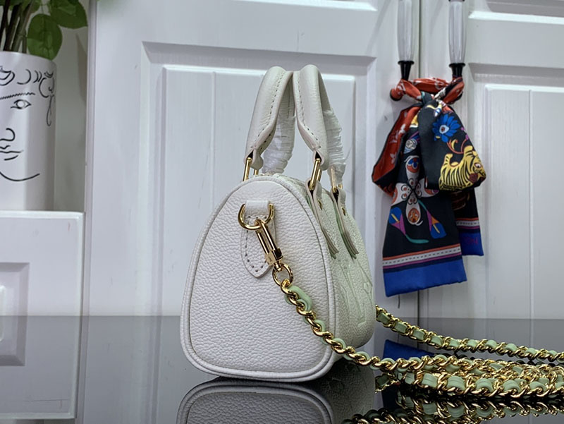 ルイヴィトン アウトレット 店舗 LOUIS VUITTON バイカラー モノグラム アンプラント ナノ スピーディ M24169 ラテホワイト×抹茶 - 画像 (9)