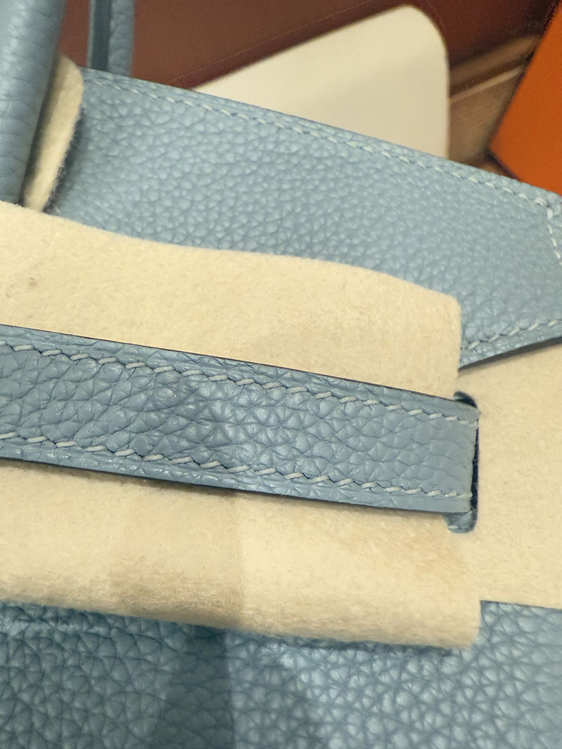 レディース エルメス バッグ HERMES バーキン25 ブルーブリュム トゴ ローズゴールド金具 2526005 エルメス バーキン 定価 - 画像 (8)