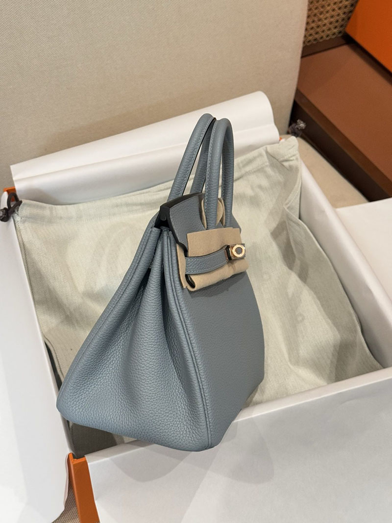 レディース エルメス バッグ HERMES バーキン25 ブルーブリュム トゴ ローズゴールド金具 2526005 エルメス バーキン 定価 - 画像 (6)