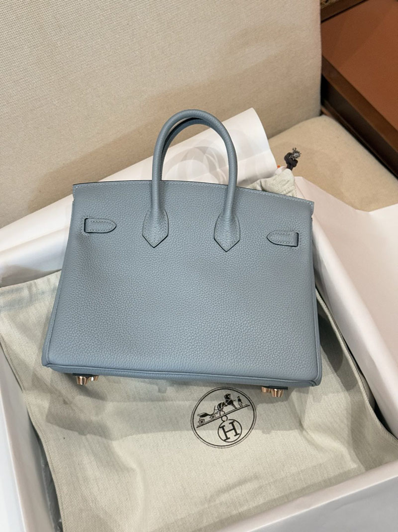 レディース エルメス バッグ HERMES バーキン25 ブルーブリュム トゴ ローズゴールド金具 2526005 エルメス バーキン 定価 - 画像 (5)