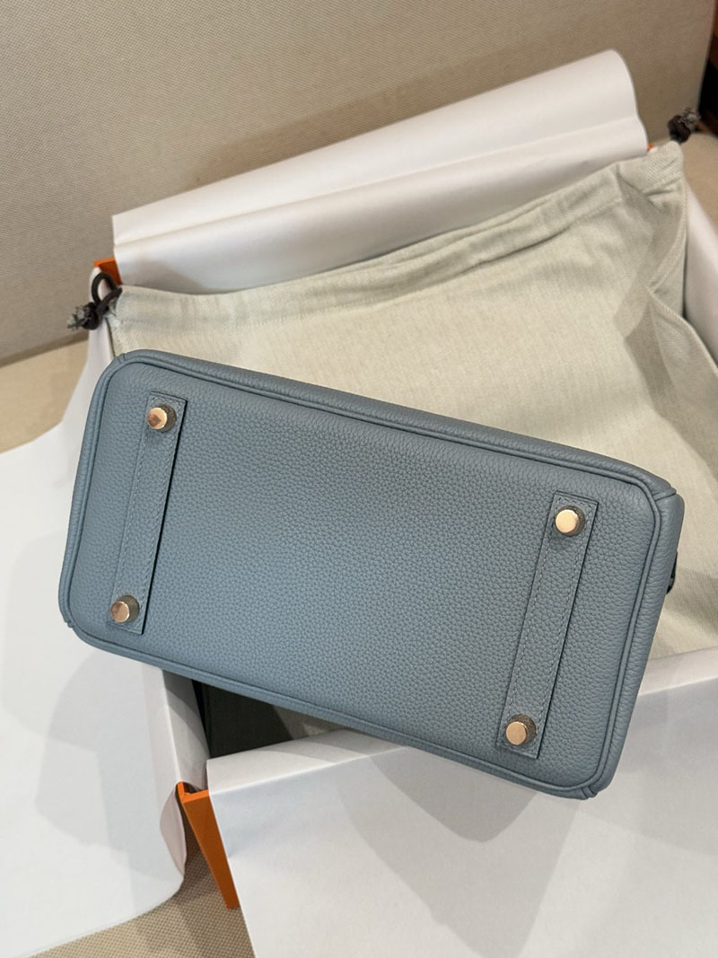 レディース エルメス バッグ HERMES バーキン25 ブルーブリュム トゴ ローズゴールド金具 2526005 エルメス バーキン 定価 - 画像 (4)