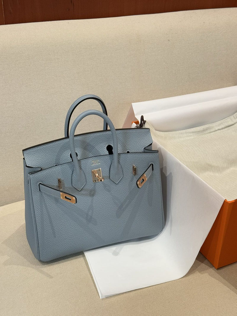 レディース エルメス バッグ HERMES バーキン25 ブルーブリュム トゴ ローズゴールド金具 2526005 エルメス バーキン 定価 - 画像 (2)