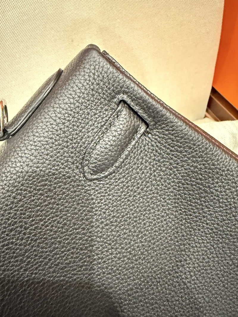 レディース エルメス バッグ HERMES ケリー32/内縫 黒 ブラック トゴ シルバー金具 2526024 ケリー32 定価 - 画像 (5)