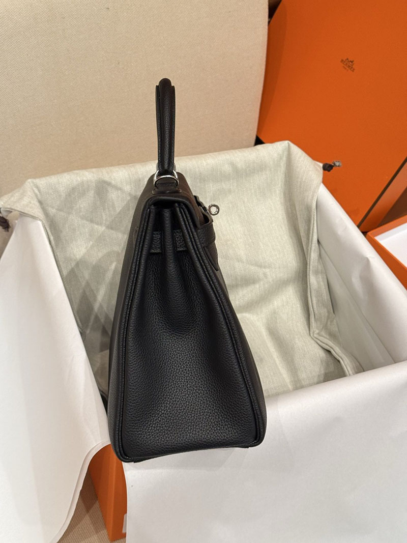 レディース エルメス バッグ HERMES ケリー32/内縫 黒 ブラック トゴ シルバー金具 2526024 ケリー32 定価 - 画像 (3)