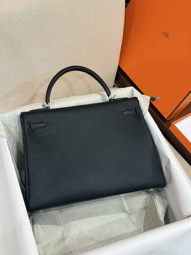 レディース エルメス バッグ HERMES ケリー32/内縫 黒 ブラック トゴ シルバー金具 2526024 ケリー32 定価 - 画像 (9)