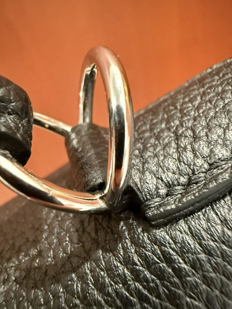 レディース エルメス バッグ HERMES ケリー32/内縫 黒 ブラック トゴ シルバー金具 2526024 ケリー32 定価 - 画像 (7)