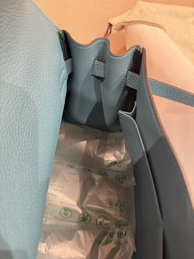レディース エルメス バッグ HERMES ケリー32/内縫 アズール トゴ シルバー金具 2526025 ケリー32 定価 - 画像 (8)