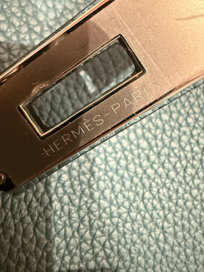 レディース エルメス バッグ HERMES ケリー32/内縫 アズール トゴ シルバー金具 2526025 ケリー32 定価 - 画像 (6)