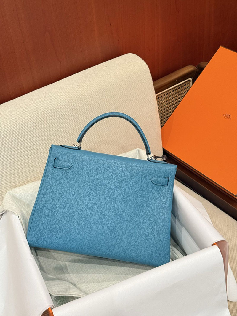レディース エルメス バッグ HERMES ケリー32/内縫 アズール トゴ シルバー金具 2526025 ケリー32 定価 - 画像 (2)