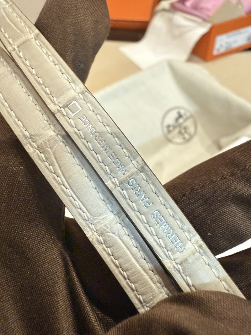 レディース エルメス バッグ HERMES ケリーミニ2 外縫い クレ クロコダイル シルバー金具 2526029 ミニケリー クロコ 定価 - 画像 (10)