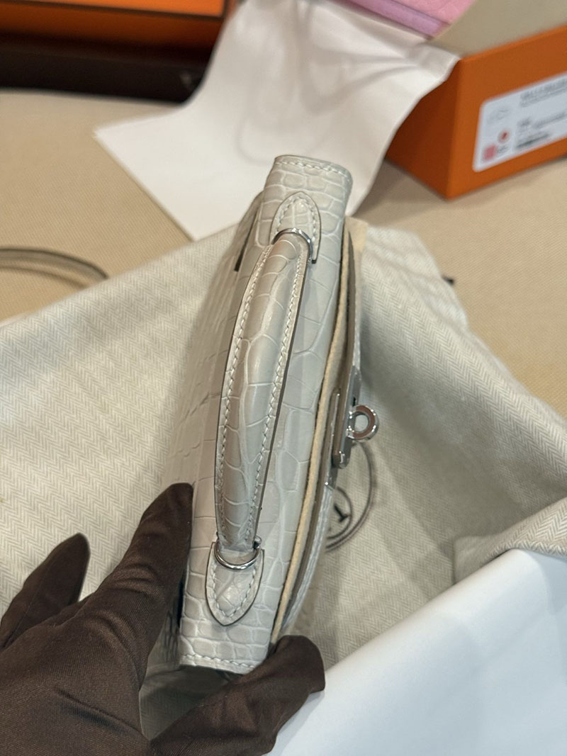 レディース エルメス バッグ HERMES ケリーミニ2 外縫い クレ クロコダイル シルバー金具 2526029 ミニケリー クロコ 定価 - 画像 (2)