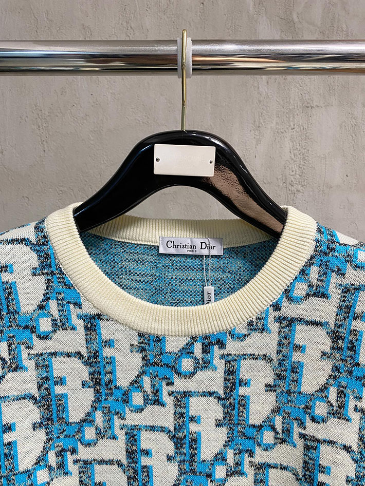 最高級ディオールスーパーコピー Dior ニット セーター メンズ・レディース兼用 ブルー 2525055 ディオール ニット 長袖 - 画像 (9)