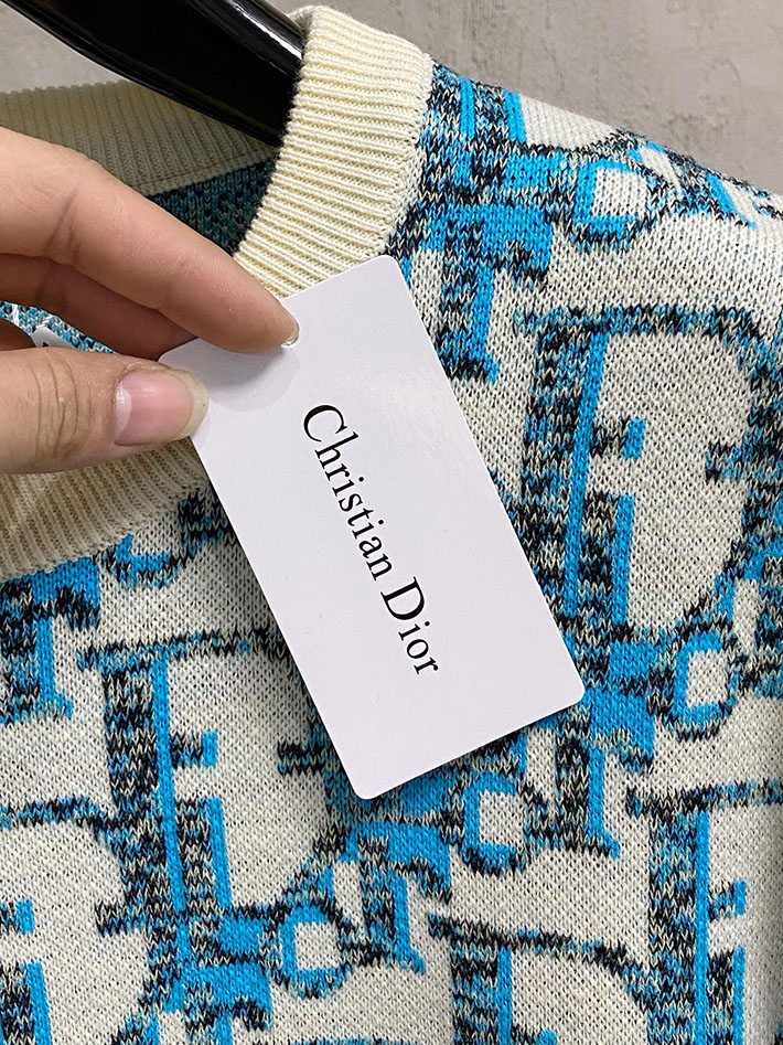 最高級ディオールスーパーコピー Dior ニット セーター メンズ・レディース兼用 ブルー 2525055 ディオール ニット 長袖 - 画像 (6)