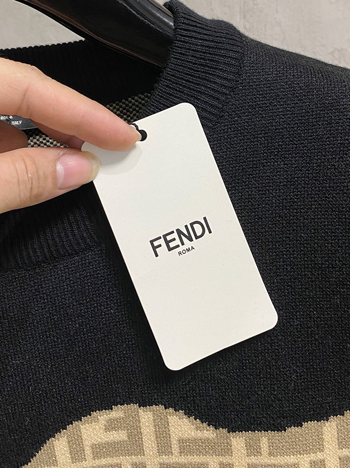 最高級フェンディスーパーコピー FENDI セーター ニット メンズ トップス ブラック 2525056 フェンディ セーター メンズ - 画像 (6)