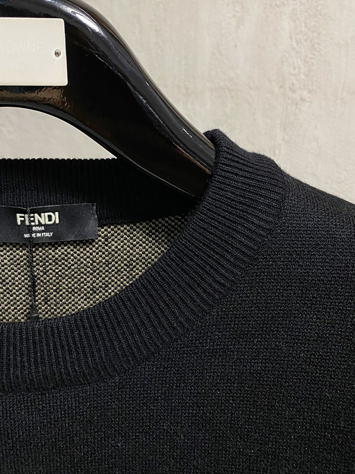 最高級フェンディスーパーコピー FENDI セーター ニット メンズ トップス ブラック 2525056 フェンディ セーター メンズ - 画像 (5)