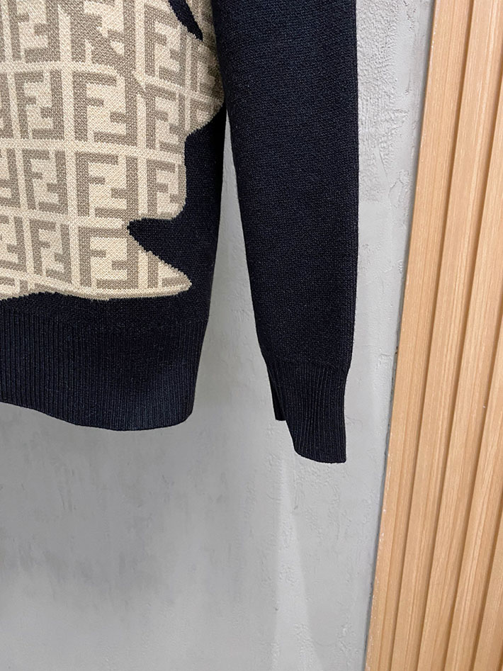 最高級フェンディスーパーコピー FENDI セーター ニット メンズ トップス ブラック 2525056 フェンディ セーター メンズ - 画像 (3)