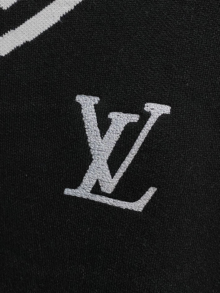 最高級ルイヴィトンスーパーコピー LV インターシャ クルーネック ニット ブラック 2525057 ルイヴィトン セーター メンズ - 画像 (7)