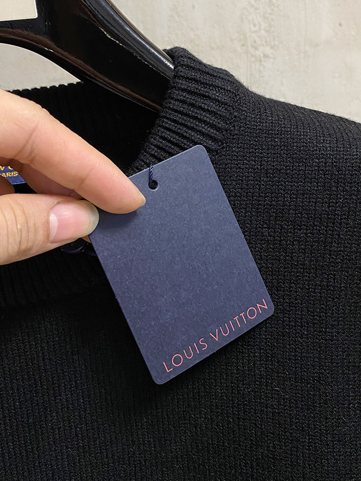 最高級ルイヴィトンスーパーコピー LV プルオーバー グレーメランジ ロゴ ブラック 2525064 ヴィトン ニット メンズ - 画像 (6)