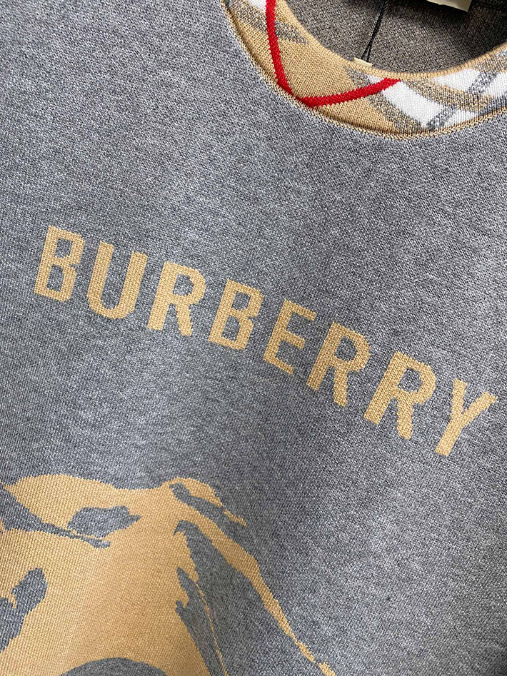 最高級バーバリースーパーコピー BURBERRY クルーネックセーター ニット グレー 2525067 ルイヴィトン セーター メンズ - 画像 (7)