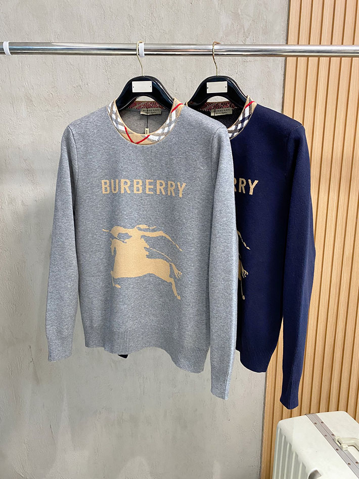 最高級バーバリースーパーコピー BURBERRY クルーネックセーター ニット グレー 2525067 ルイヴィトン セーター メンズ - 画像 (2)