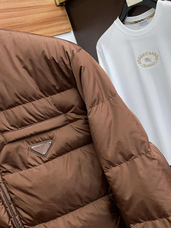 最高級プラダスーパーコピー PRADA メンズ ダウンジャケット・コート Nylon down jacket ブラウン 2525111 プラダ ダウン アウトレット - 画像 (8)