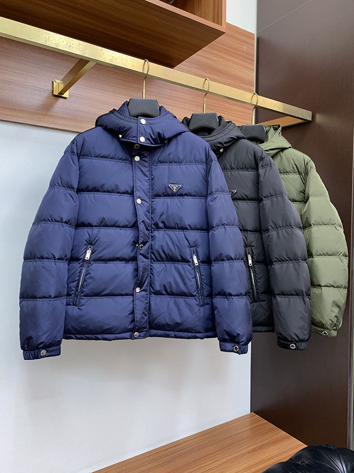 最高級プラダスーパーコピー PRADA ダウンジャケット・コート Nylon down jacket ブルー 2525113 プラダ ダウンジャケット メンズ - 画像 (3)