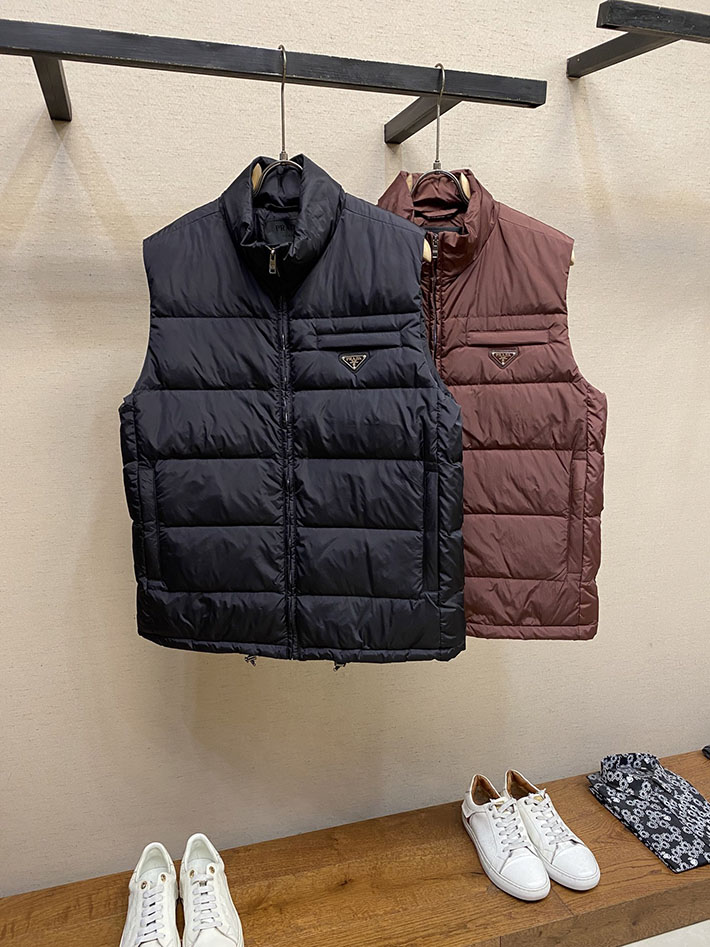 最高級プラダスーパーコピー PRADA ダウンベストSGJ191 パッド入りRe-Nylonベスト ブラウン 2525130 プラダ ダウンベスト アウトレット - 画像 (8)