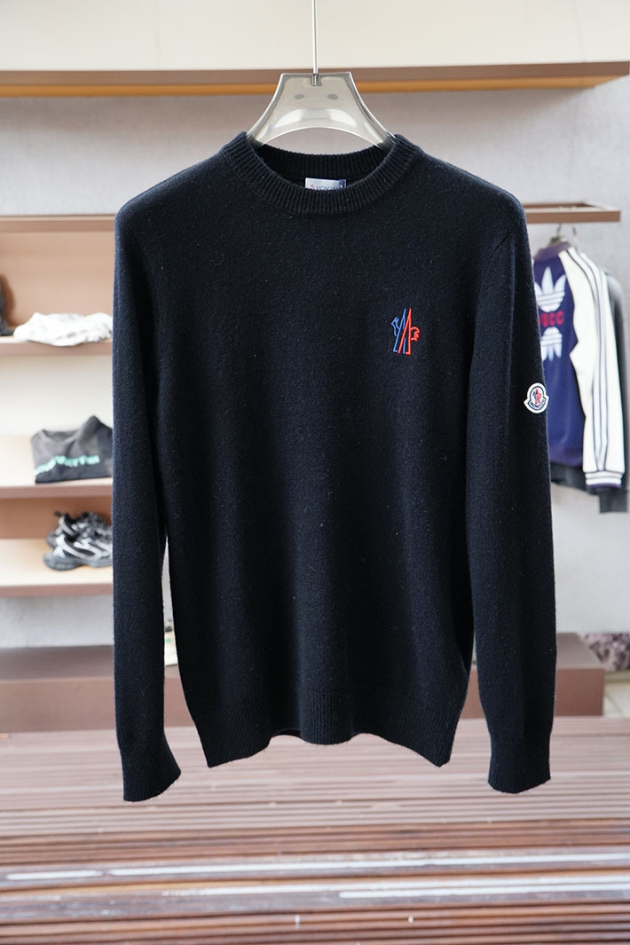 最高級モンクレールスーパーコピー MONCLER ウールセーター メンズ ニット クルーネック ロゴ ブラック 2525135 モンクレール セーター メンズ - 画像 (9)