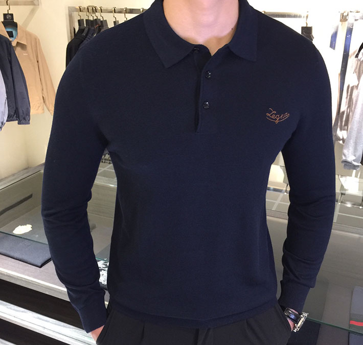 最高級ゼニアスーパーコピー ZEGNA メンズ ニット&セーター アウター Sweaters Grey ネイビー 2525163 ポロシャツ 流行り 2025 メンズ - 画像 (9)