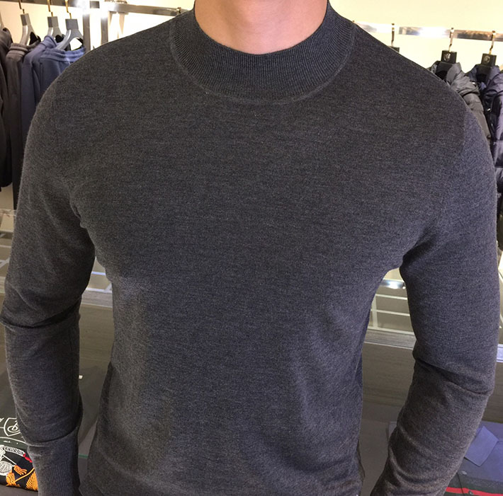 最高級ロロ・ピアーナスーパーコピー LoroPiana カシミヤハイゲージモックネックニット グレー 2525181 セーター メンズ 人気 - 画像 (7)