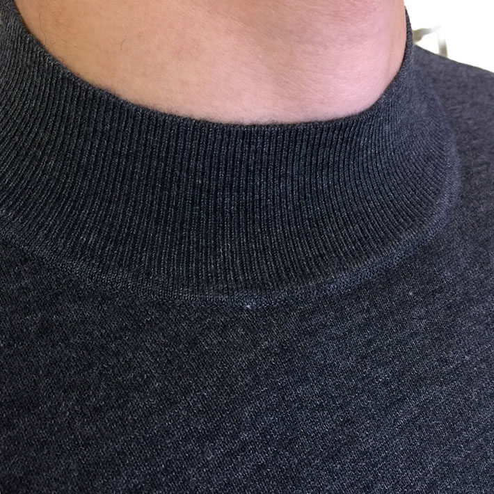 最高級ロロ・ピアーナスーパーコピー LoroPiana カシミヤハイゲージモックネックニット グレー 2525181 セーター メンズ 人気 - 画像 (4)