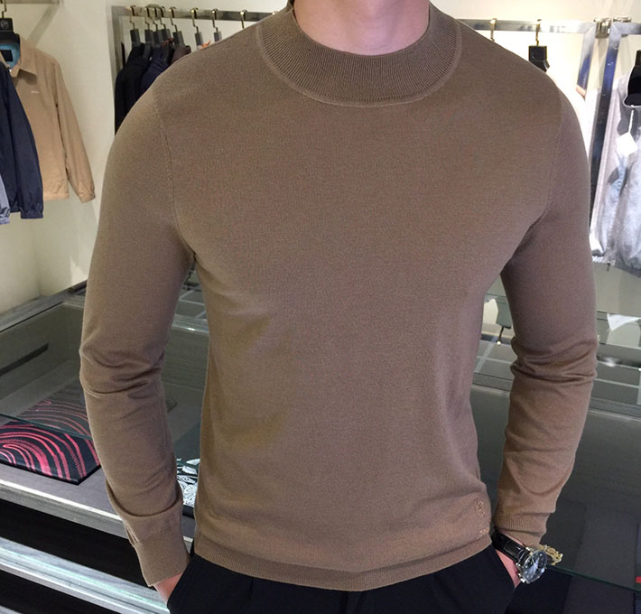 最高級ロロ・ピアーナスーパーコピー LoroPiana カシミヤハイゲージモックネックニット ブラウン 2525182 セーター メンズ 人気 - 画像 (9)