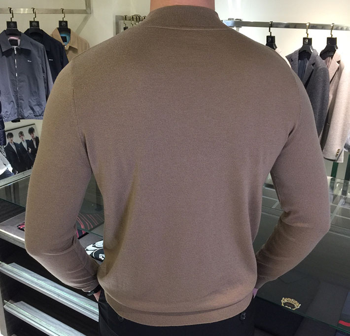 最高級ロロ・ピアーナスーパーコピー LoroPiana カシミヤハイゲージモックネックニット ブラウン 2525182 セーター メンズ 人気 - 画像 (8)