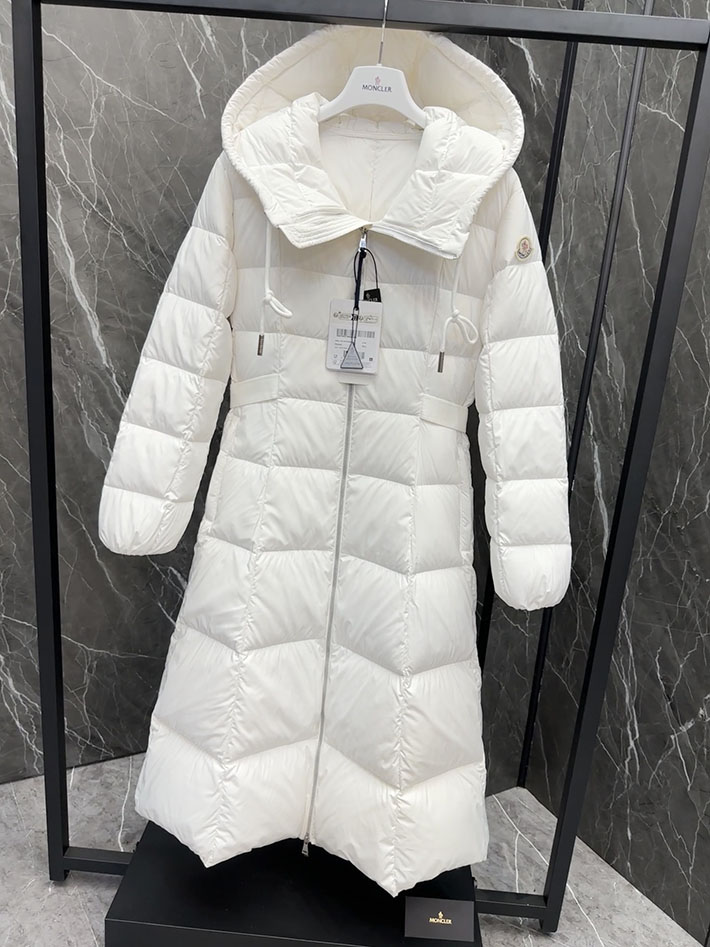最高級モンクレールスーパーコピー Moncler CAILLE Long Coat ダウンコート フード付き ホワイト 2525196 モンクレール ロングダウン レディース - 画像 (8)