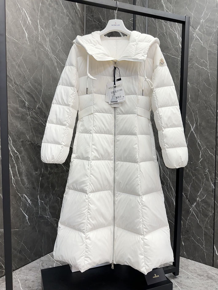 最高級モンクレールスーパーコピー Moncler CAILLE Long Coat ダウンコート フード付き ホワイト 2525196 モンクレール ロングダウン レディース - 画像 (6)