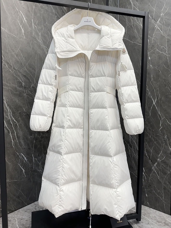 最高級モンクレールスーパーコピー Moncler CAILLE Long Coat ダウンコート フード付き ホワイト 2525196 モンクレール ロングダウン レディース - 画像 (5)