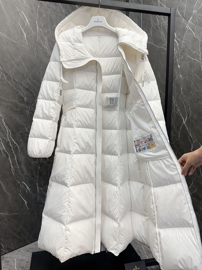 最高級モンクレールスーパーコピー Moncler CAILLE Long Coat ダウンコート フード付き ホワイト 2525196 モンクレール ロングダウン レディース - 画像 (3)