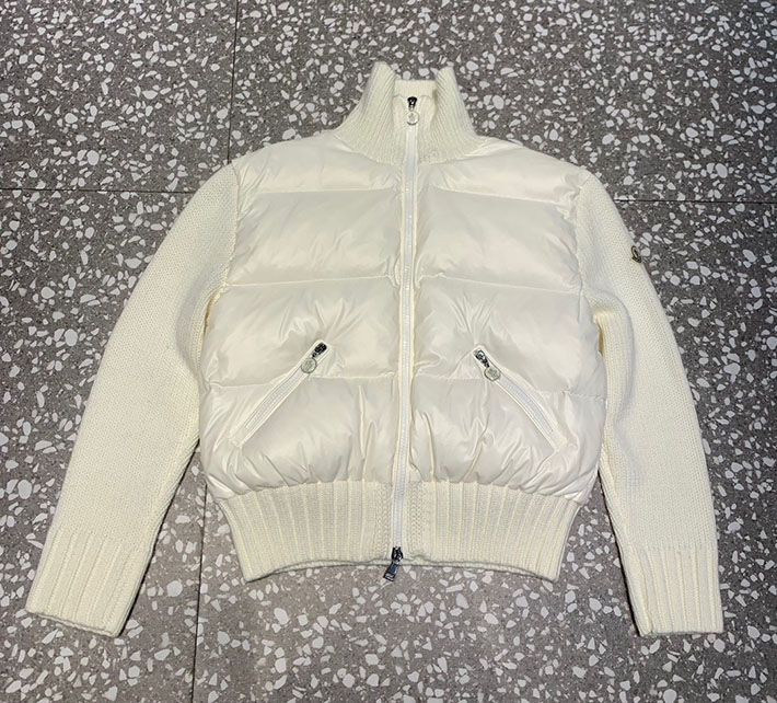 最高級モンクレールスーパーコピー Moncler ニット ウォーム ダウンジャケット クラシックジャケット ホワイト 2525198 レディース モンクレール ダウン - 画像 (5)