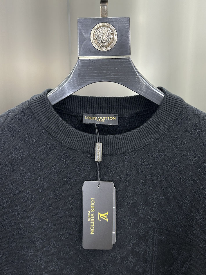 最高級ルイヴィトンスーパーコピー Vuitton モノグラムポインテールプルオーバー ブラック 2525239 ビジネス セーター メンズ おしゃれ - 画像 (3)
