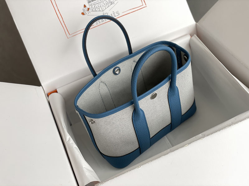 エルメス トートバッグ 革 HERMES ネオ・ガーデン 23 ブルーザンジバル ネゴンダ/トワルアッシュ シルバー金具 2526241 トートバッグ ブランド 人気 - 画像 (9)